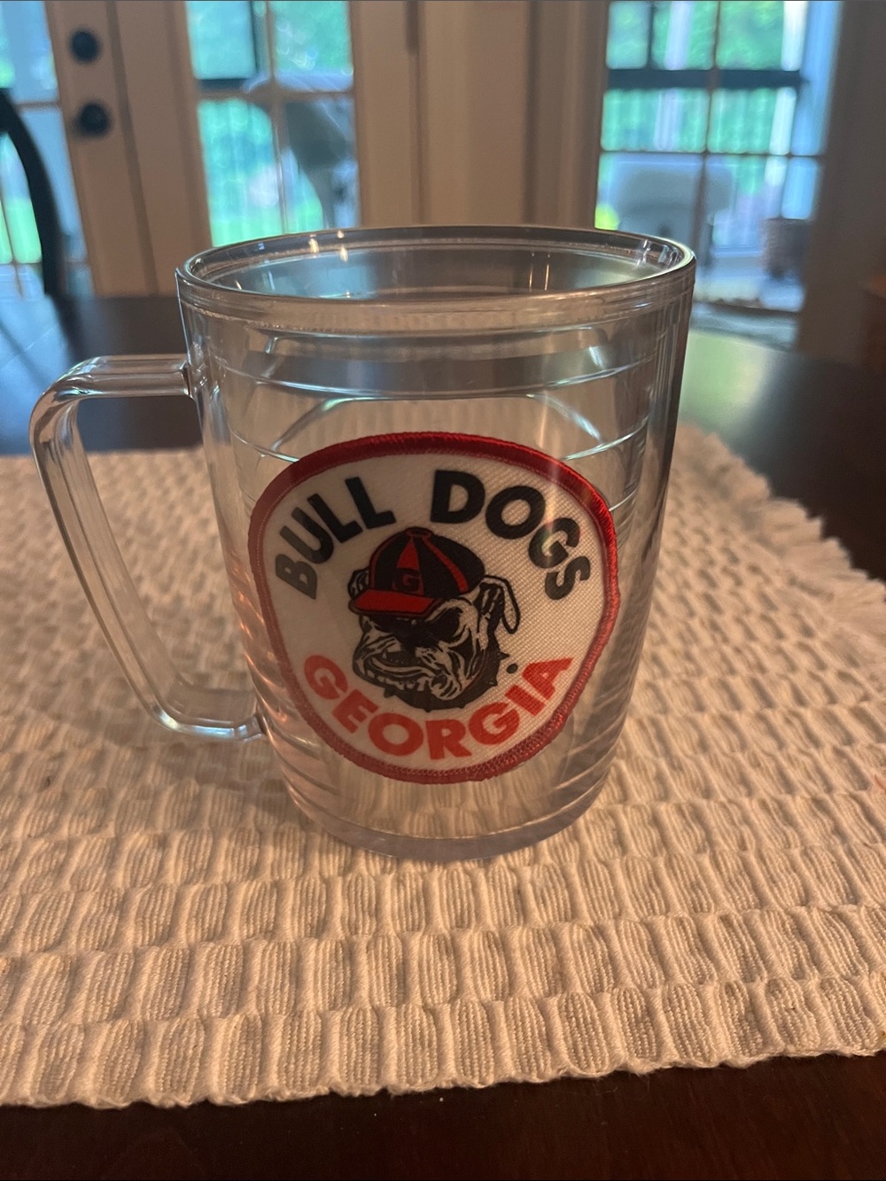 tervis Clear Mug with Red and Black Georgia Bulldogs Patch